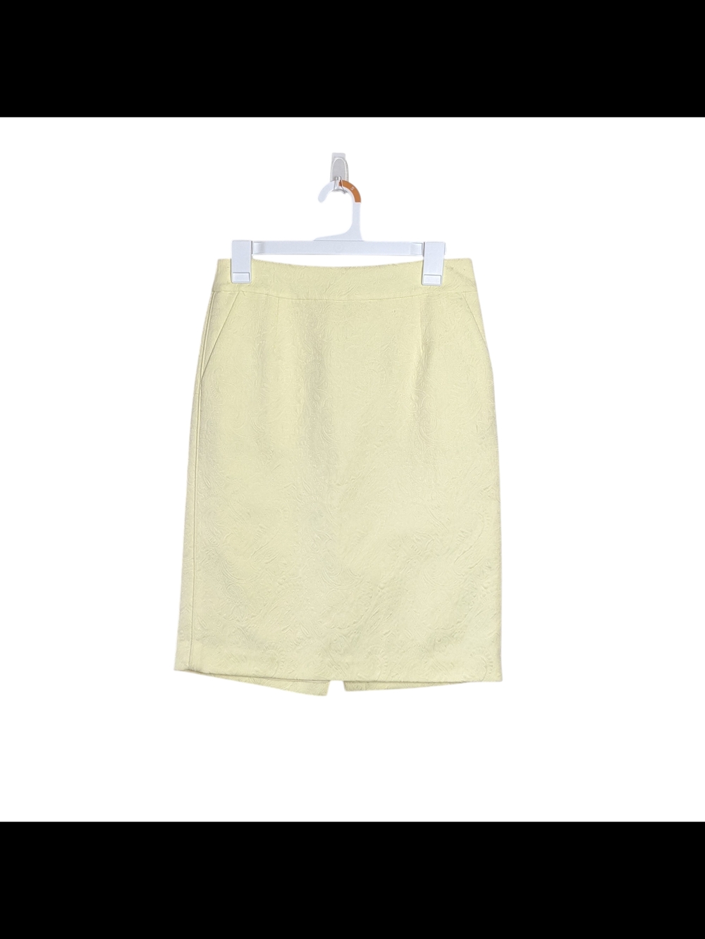 Like New Banana Republic Women's Yellow Textured Pencil Skirt Size 2